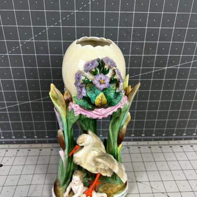 KPM Porcelain Stork Vase, ANTIQUE