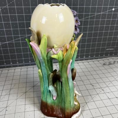 KPM Porcelain Stork Vase, ANTIQUE