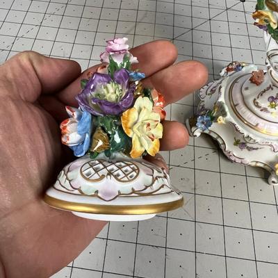 Antique Dresden Floral URN 