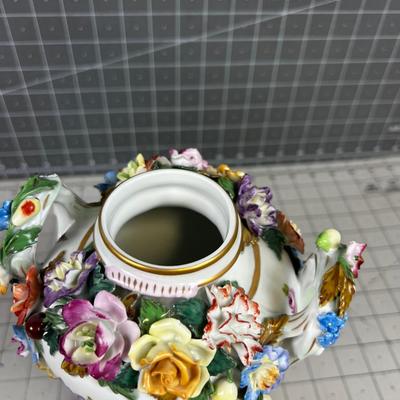 Antique Dresden Floral URN 