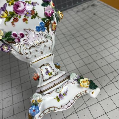Antique Dresden Floral URN 