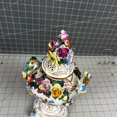 Antique Dresden Floral URN 