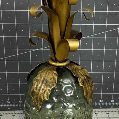 Glass and Metal Pineapple 1970's 