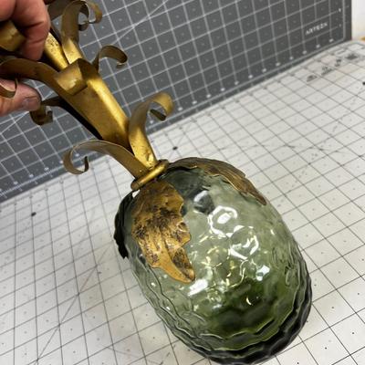 Glass and Metal Pineapple 1970's 