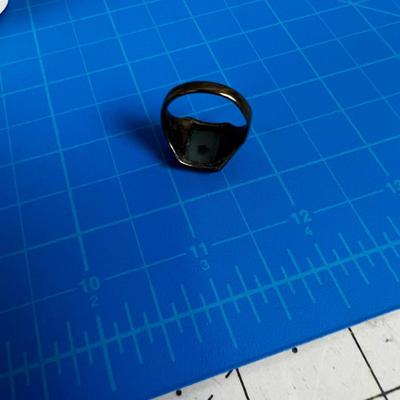 Black Dot Quartz OLD - Sterling Ring