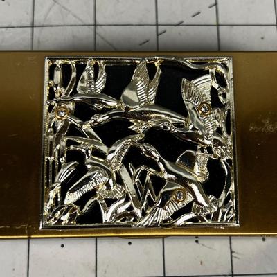 Velvet Lined Small Jewelry Box with Ducks on it. 