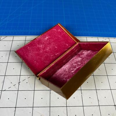 Velvet Lined Small Jewelry Box with Ducks on it. 