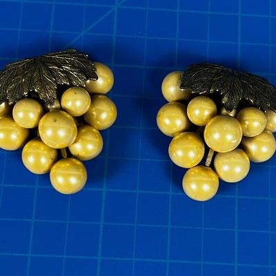 antique Shoe Buckles Pair Faux Pearly 