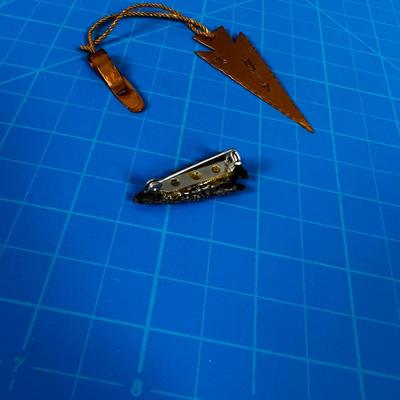 Copper Arrowhead Book Mark and Genuine Flint Obsidian Arrowhead Pin. 