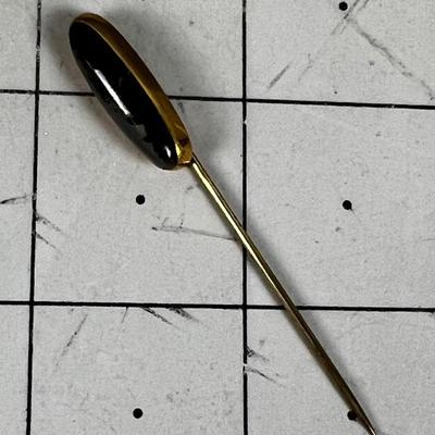 Antique Yellow Gold K NOT MARKED but? Has a Black Dot Quartz Stone. 