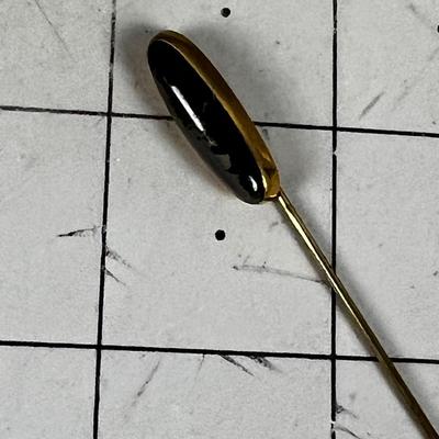 Antique Yellow Gold K NOT MARKED but? Has a Black Dot Quartz Stone. 