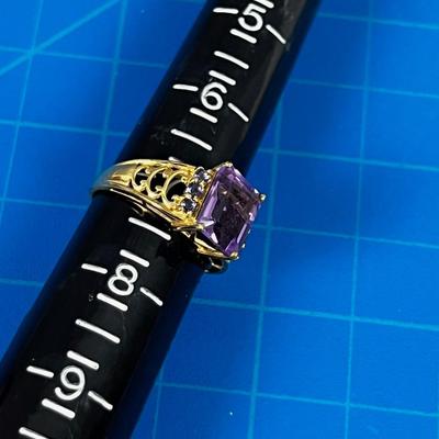 14K Gold Ring with a CUT Amethyst 