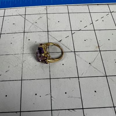 Large Amethyst 14K Ring Ladies 