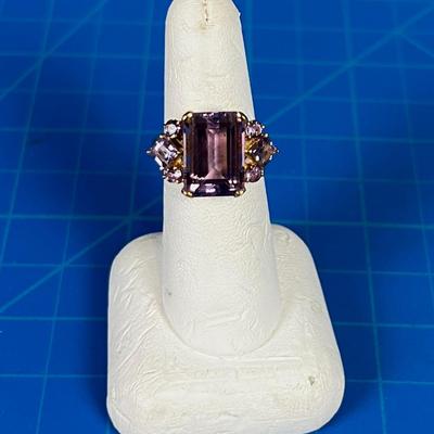 Large Amethyst 14K Ring Ladies 
