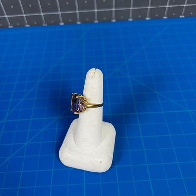 Large Amethyst 14K Ring Ladies 