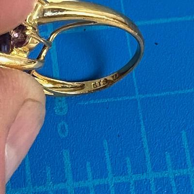 Large Amethyst 14K Ring Ladies 