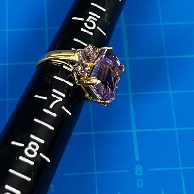 Large Amethyst 14K Ring Ladies 