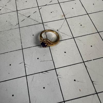 10 K Gold Ring with a Heart Shaped Amethyst