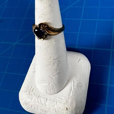 10 K Gold Ring with a Heart Shaped Amethyst