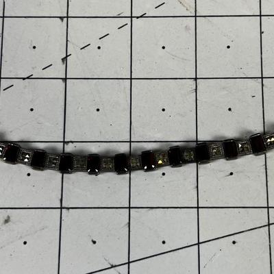 Garnet and Marcasite Set in Sterling 925