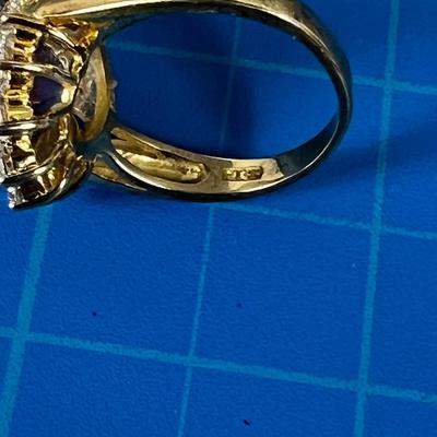 925 Silver but Gold Plated Finish - Costume Ring 