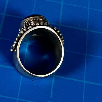 Cigar Band Ring Black Onyx CUT 