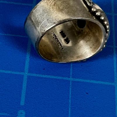 Cigar Band Ring Black Onyx CUT 