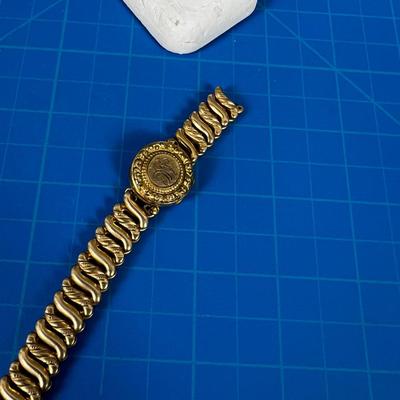 Antique Wrist Locket, Plated Victorian Style Phot with Monogram on it "W"  Maybe