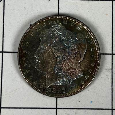 1887 P Morgan Silver Dollar, No Mint Mark 