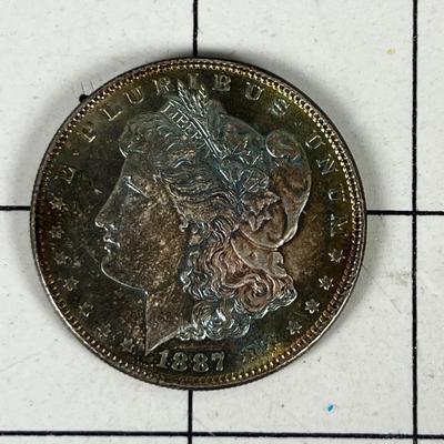 1887 P Morgan Silver Dollar, No Mint Mark 