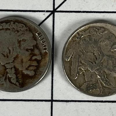 2 Indian Head Nickels 1928 and 1938 