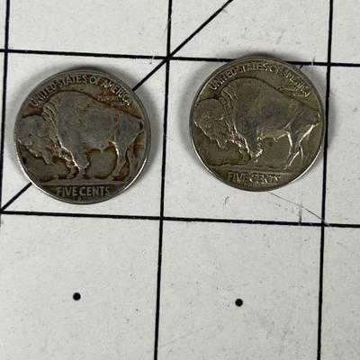 2 Indian Head Nickels 1928 and 1938 