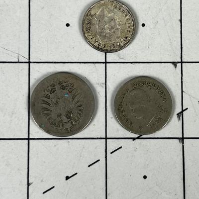 3 Antique Foreign Silver Coins: Germany, Argentina and Canada. 