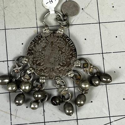 Extremely Unique!  1780 (1) Taler COIN Pendant Coin made into Jewelry  from Austria 