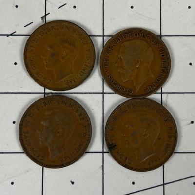 4- English Copper Pennies