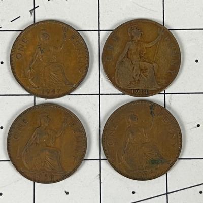4- English Copper Pennies