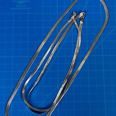 3 Sterling Silver Flat Chains 