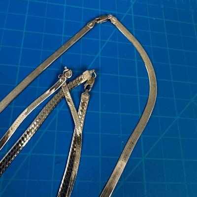 3 Sterling Silver Flat Chains 