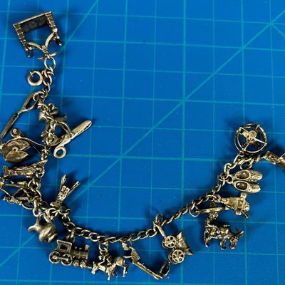 Sterling Silver Charm Bracelet 925  Western Themed! 