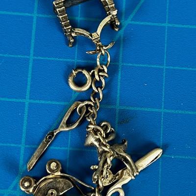 Sterling Silver Charm Bracelet 925  Western Themed! 