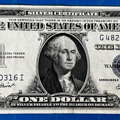 Currency 1935 1 Dollar Silver Certificate Note