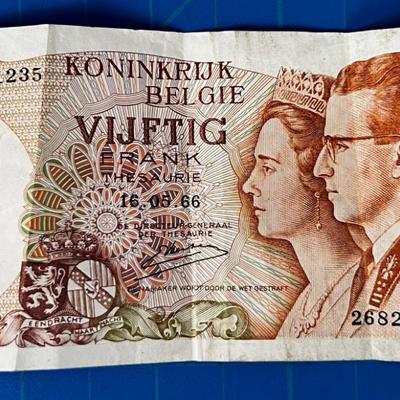 Belgium 50 Frank Note 1966 