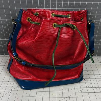 Louis Vuitton Epi Noe Tri Color M44084 Should Bag RED BLUE GREEN Genuine! 