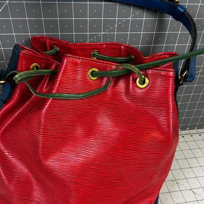 Louis Vuitton Epi Noe Tri Color M44084 Should Bag RED BLUE GREEN Genuine! 