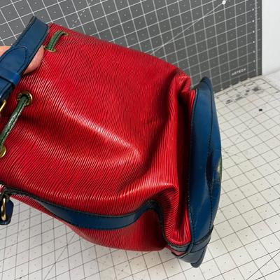 Louis Vuitton Epi Noe Tri Color M44084 Should Bag RED BLUE GREEN Genuine! 