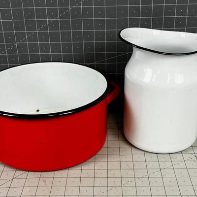 2 Piece of Vintage Enamel ware