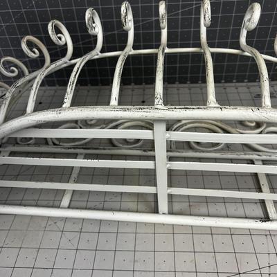 Wall Sconce, Metal Basket (2) White - ish 