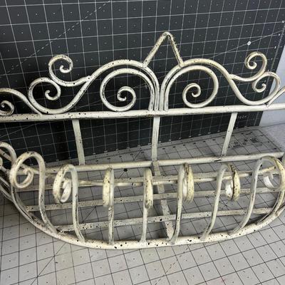 Wall Sconce, Metal Basket (2) White - ish 