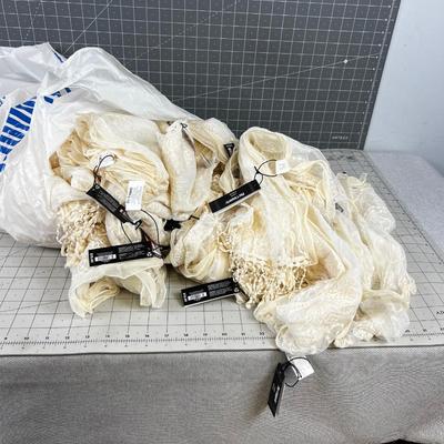 Pile Of Pier One White Lacy Scarfs (15) NEW 