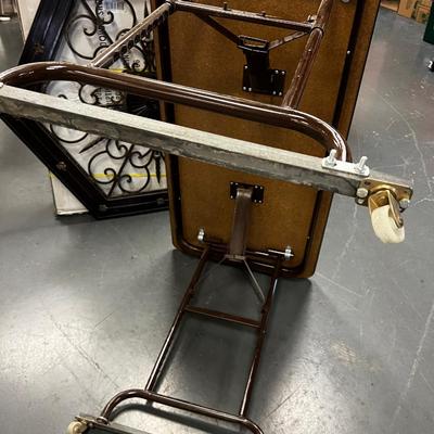  4 Foot Folding Table with Wheels attached